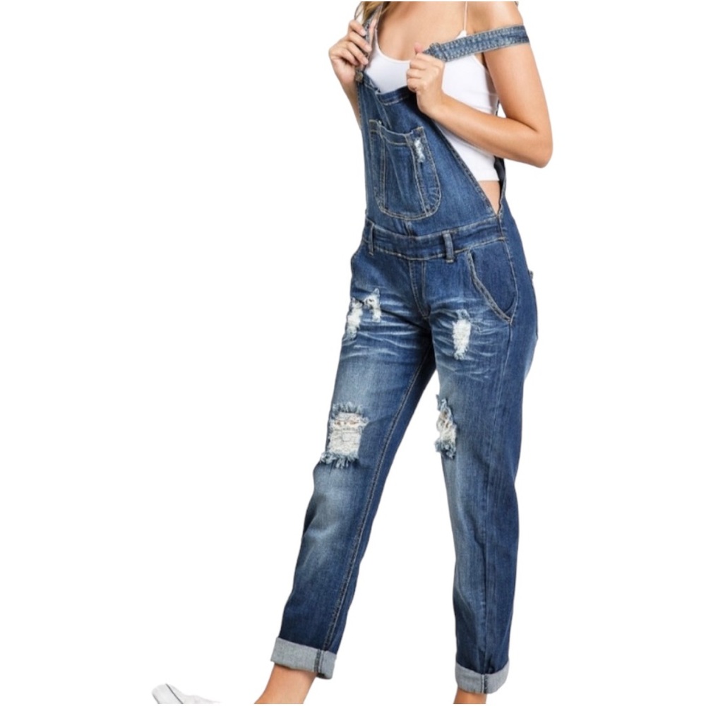 Machine Distressed Ripped Overalls 26 Nouvelle Mode